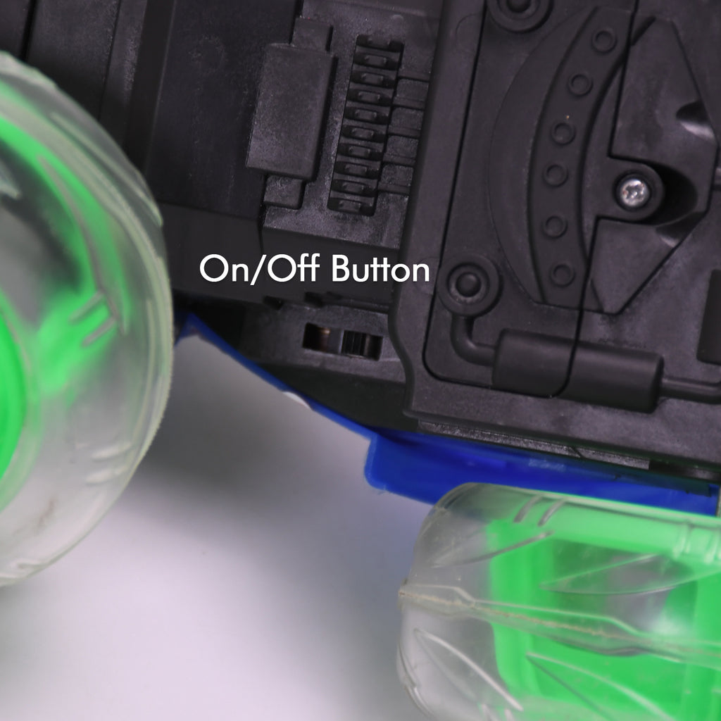 Rechargeable 360 Degree Stunt Rolling Remote Control Car With Colourful 3d Lights And Music For Kids