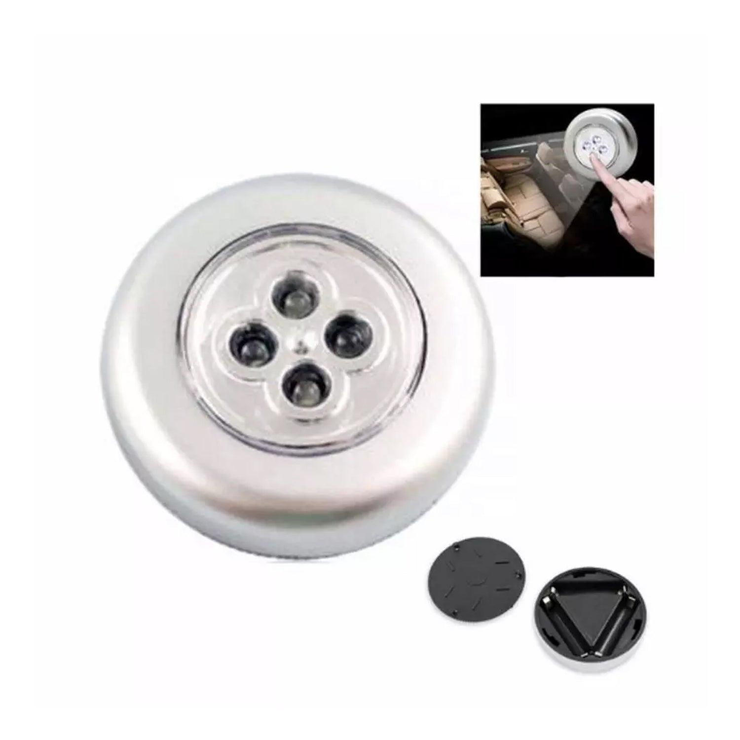 4 Led Battery-powered Wireless Night Light Stick Tap Touch Lamp Stick-on Push Light For Closets Cabinets Counters Or Utility Rooms Cordless Touch Light