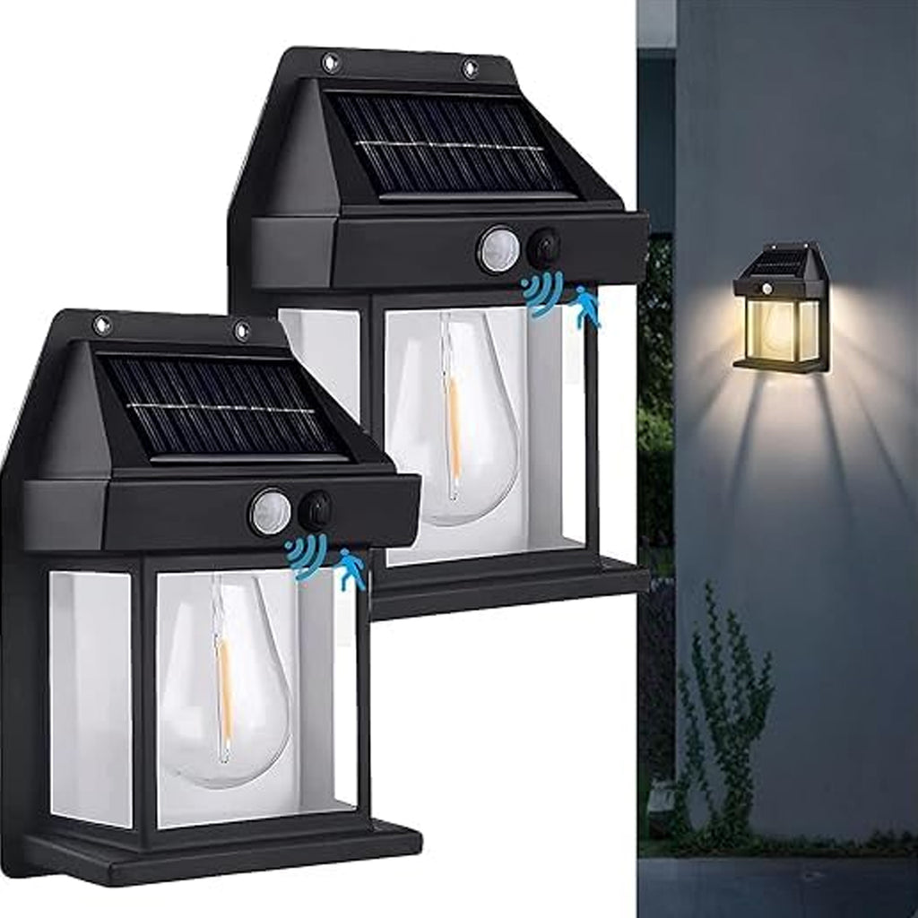 Solar Wall Lights  Lamp Outdoor Wireless Dusk To Dawn Porch Lights Fixture Solar Wall Lantern With 3 Modes  Motion Sensor Waterproof Exterior Lighting With Clear Panel (1 Pc )