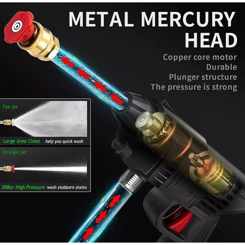 Cordless Pressure Washer, 48V Battery Portable Handheld CarCleaning Machine, 30BarPressure Water SprayGun Pressure WasherCar Wash Spray Gun.