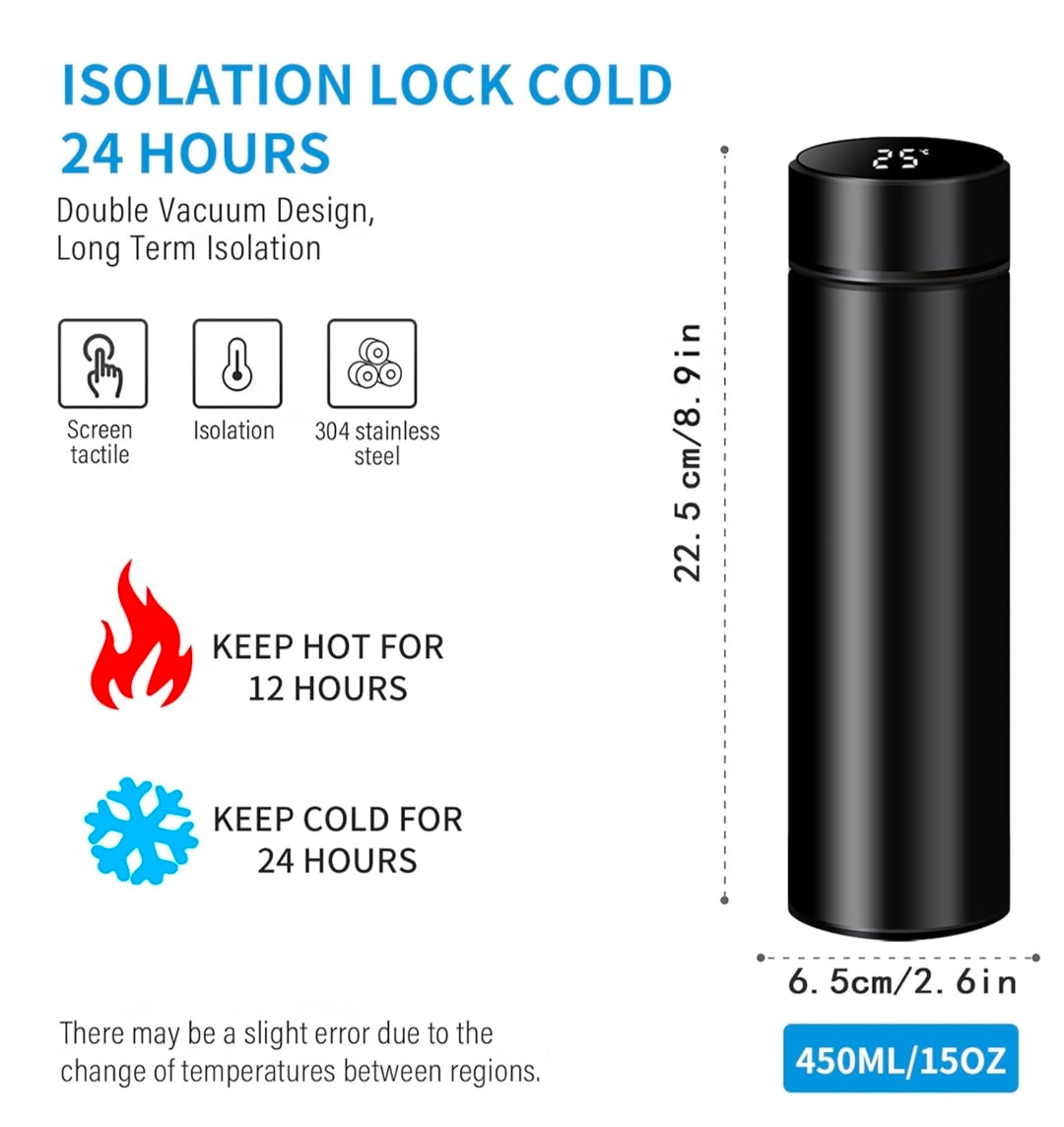 0726 Smart Vacuum Insulated Water Bottle With Led Temperature Display