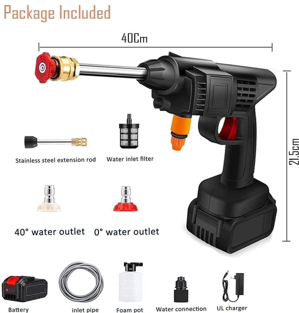 Cordless Pressure Washer, 48V Battery Portable Handheld CarCleaning Machine, 30BarPressure Water SprayGun Pressure WasherCar Wash Spray Gun.